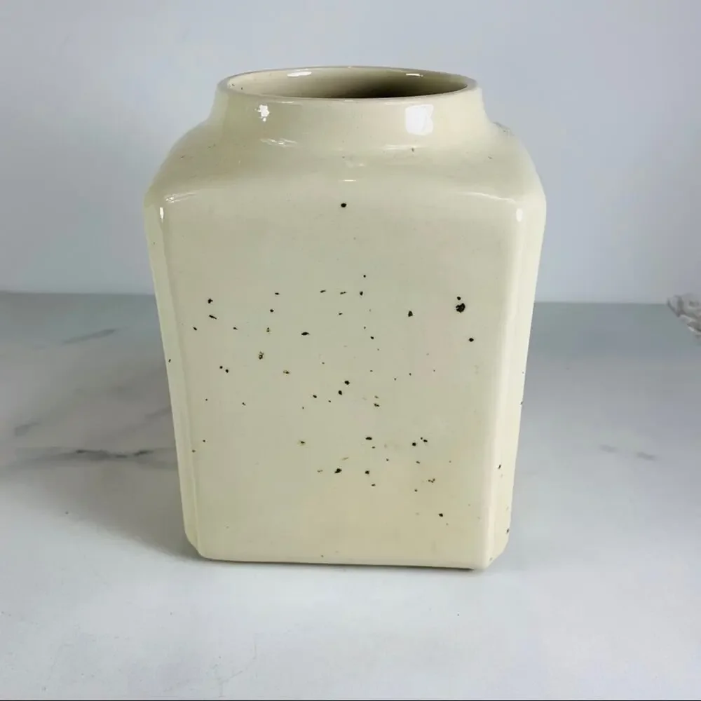 Ceramic Tea Storage Canister Speckled Farmhouse Classic